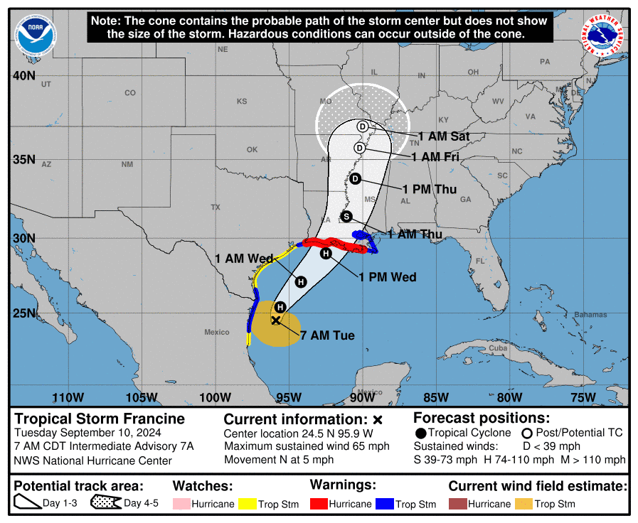 100 mph wind gusts? Francine could get that strong, hurricane forecasters say.