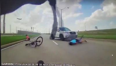 Wild video shows cyclists hit, run over by suspected drunk driver near DFW Airport