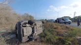 Volcadura en la carretera Mérida-Progreso deja dos lesionados