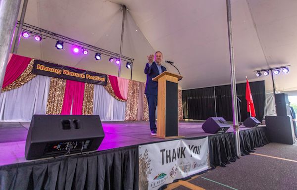 Second gentleman Doug Emhoff campaigns for wife Vice President Kamala Harris in Stevens Point and Wausau