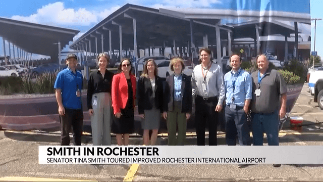 Sen. Tina Smith tours Rochester International Airport as it continues renovations