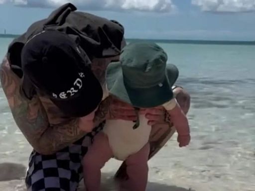 Travis Barker shares a rare video of son Rocky while on family vacation with Kourtney Kardashian - Times of India