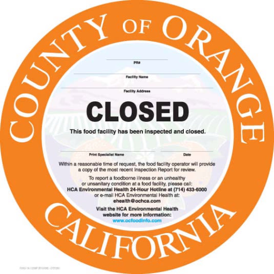 Orange County restaurants shut down by health inspectors (May 16-23)