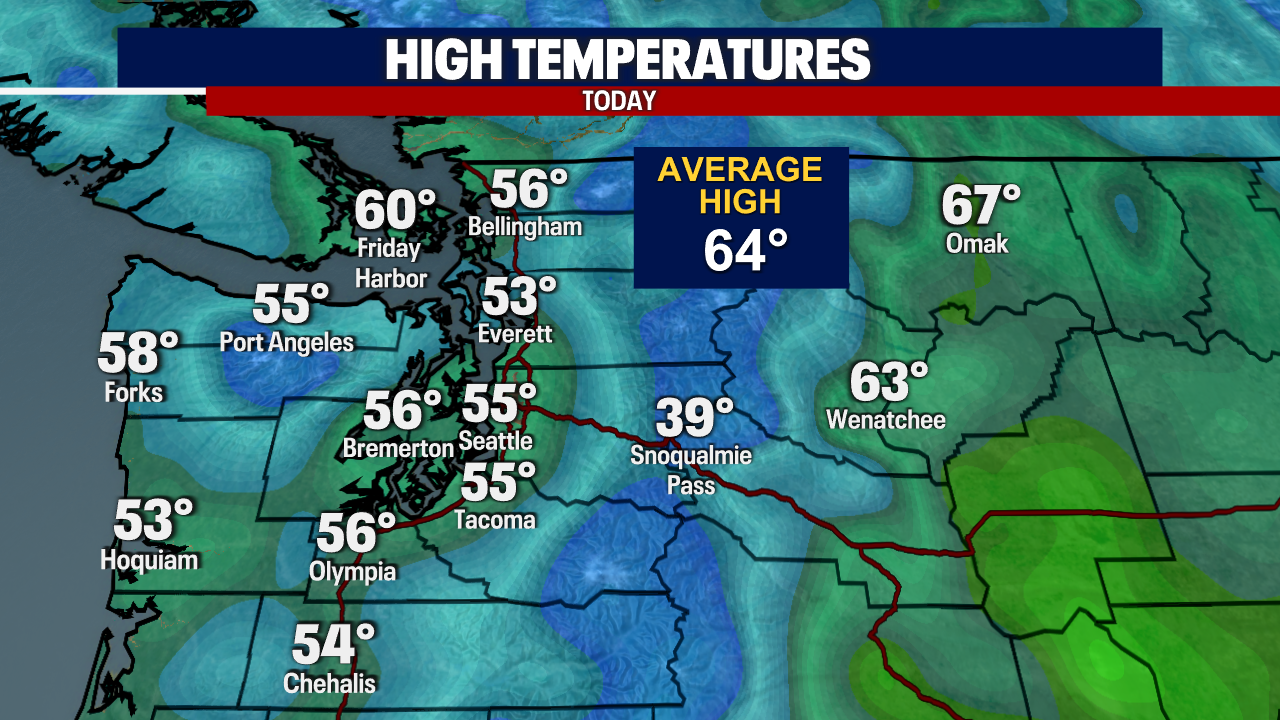 Seattle Weather: Lingering showers Tuesday, slightly warmer