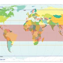 Map of the world indicating the tropical and subtropical zones ...