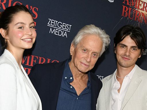 Michael Douglas attends America's Burning event with Dylan and Carys