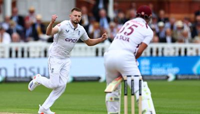 Cricket-England in command after debutant Atkinson tears through Windies batters