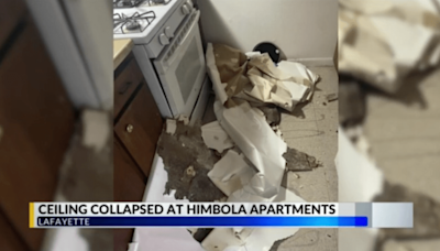 Ceiling collapses at Lafayette apartment, tenant says management did not resolve past complaints