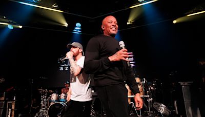 Abracadabra! Eminem Makes Surprise Appearance Alongside Dr. Dre in London For ‘Houdini’ Performance