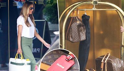 Melania Trump steps out with $4K Burberry bag, ‘FLOTUS’ luggage amid husband Donald’s battle against Kamala Harris