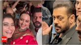 Sonakshi Sinha and Zaheer Iqbal wedding: Salman Khan makes a dashing entry in all-black suit with tight security at the reception | Hindi Movie News - Times of India