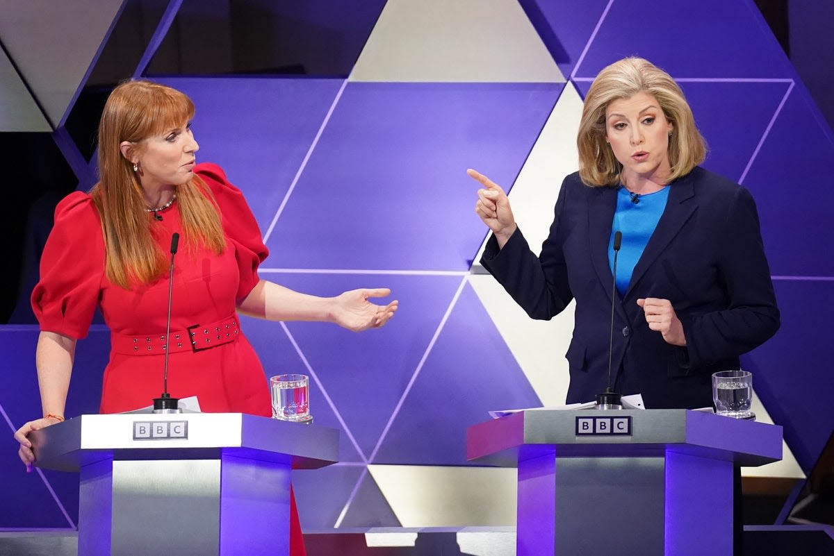 BBC election debate - live: Penny Mordaunt and Angela Rayner in fiery clash over tax at 7-way party TV debate