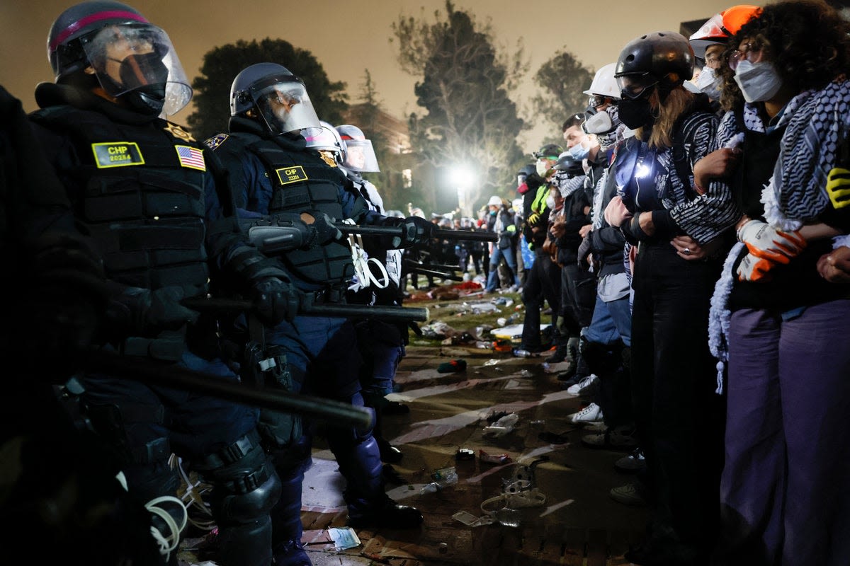 Campus protests live: Police clear UCLA encampment and arrest over 130 Gaza demonstrators