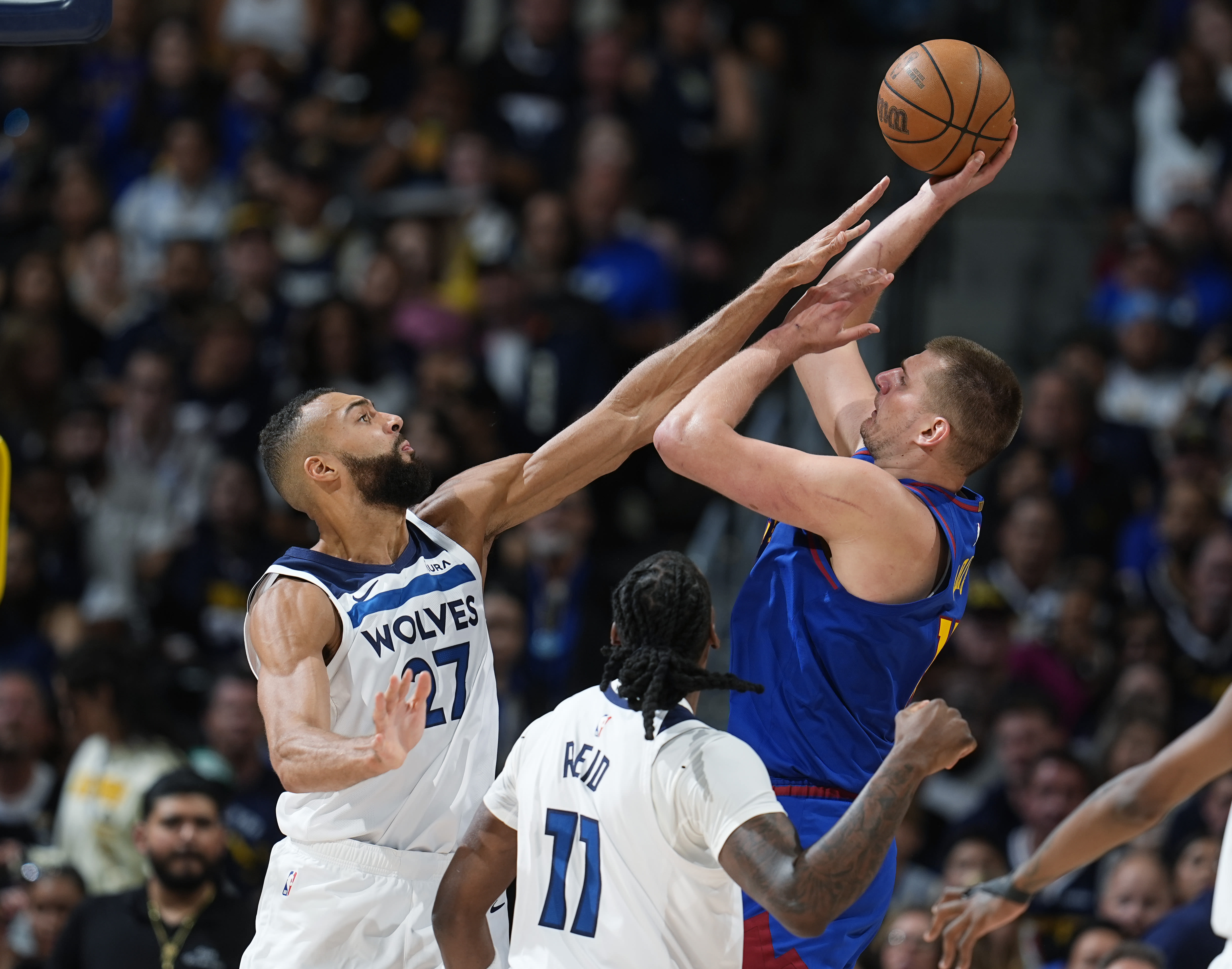 Timberwolves center Rudy Gobert misses Game 2 in Denver after flying home for birth of his son