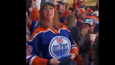 Oilers fan goes viral after flashing crowd in Game 5.
