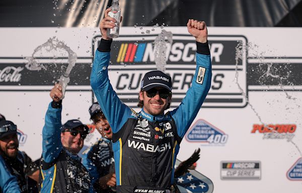 Ryan Blaney holds off Denny Hamlin to win NASCAR Pocono race: Results, highlights