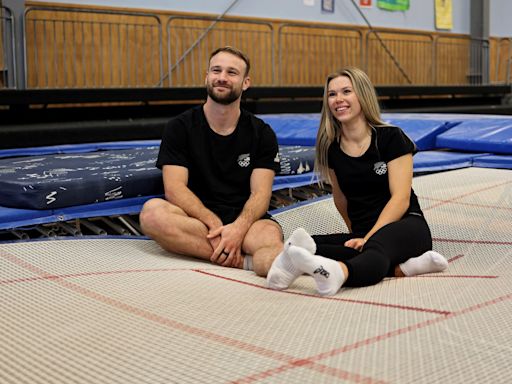 New Zealand trampoline couple fall head over heels before Paris