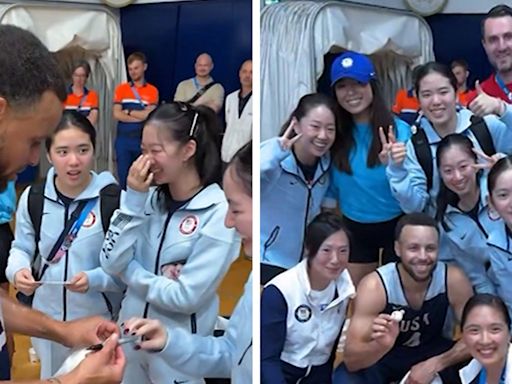 Stephen Curry Gets Ball Signed By U.S. Table Tennis Team