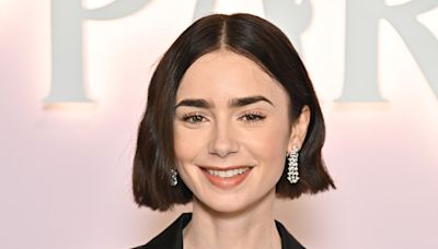 Lily Collins Wore a Sheer Flapper-Esque Dress With a Modern Twist