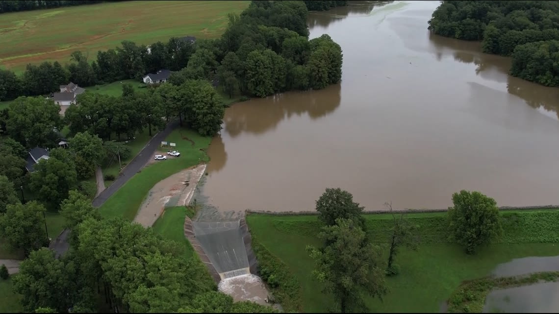 Nashville, Illinois, woman rescued after reservoir dam overflows