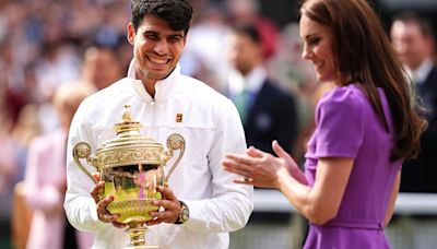 Kate presents Wimbledon men’s final trophy to Carlos Alcaraz