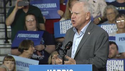 Democratic VP nominee Gov. Tim Walz campaigns in Bethlehem and Allentown