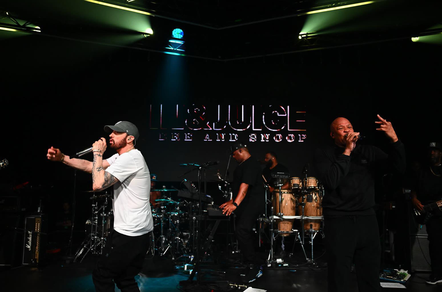 Abracadabra! Eminem Makes Surprise Appearance Alongside Dr. Dre in London For ‘Houdini’ Performance