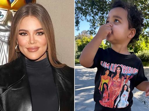 Khloé Kardashian's Son Tatum, 20 Months, Wears Cute Kim Kardashian T-Shirt — See the Photo!