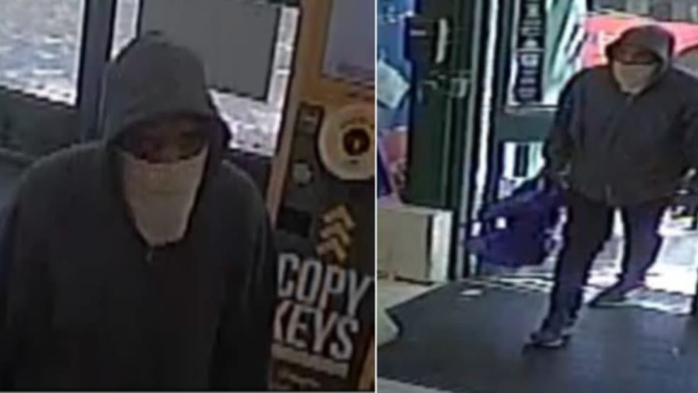 Man sprays fire extinguisher during several store robberies, police looking for suspect