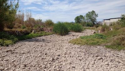 El río Albaida se seca en algunos tramos por la escasez de lluvia y el calor intenso