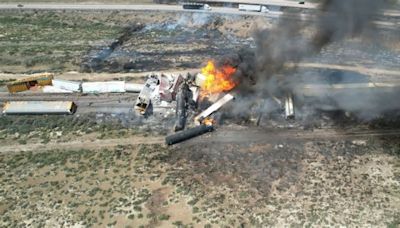 Evacuations lifted after dozens of train cars derailed near New Mexico state line, some carrying propane