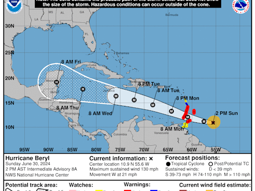 Will Hurricane Beryl impact Palm Beach County or Florida? Category 4 storm's path forecast