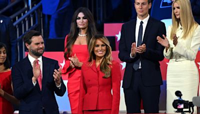 Melania Trump takes to RNC floor in rare appearance alongside family for his nomination speech
