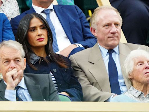 Salma Hayek and Husband François-Henri Pinault Watch Wimbledon from the Royal Box