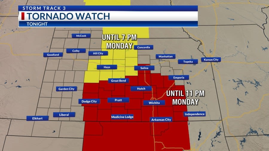 Live blog: Tracking severe weather; PDS tornado watch for southern Kansas