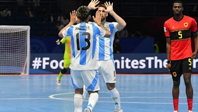 Argentina goleó 9-5 a Angola y espera por su rival en los octavos de final del Mundial de futsal