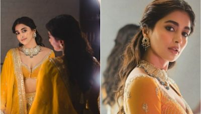 Pooja Hegde Dazzles Like a Sunshine in 'Imarti Lehenga' With Dori Work at Ambani Wedding - See Pics