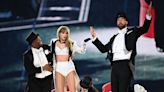 Travis Kelce Joins Taylor Swift Onstage for ‘Broken Heart’ Performance