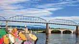 ‘Chattanooga Tourists,’ a mixed-media piece of artwork by Miki Boni | Chattanooga Times Free Press