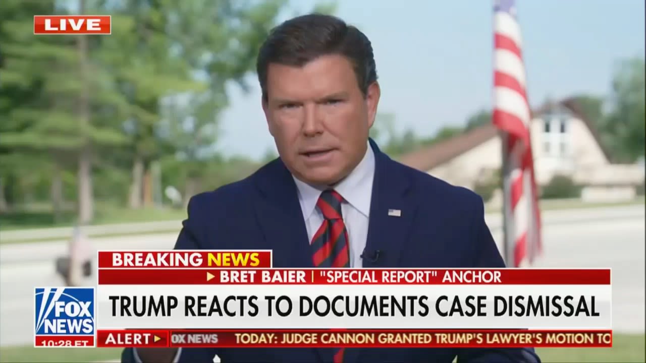 Trump Tells Fox News’ Bret Baier He’s ‘Thrilled’ About Dismissal of Case — And Will Announce VP Pick Today