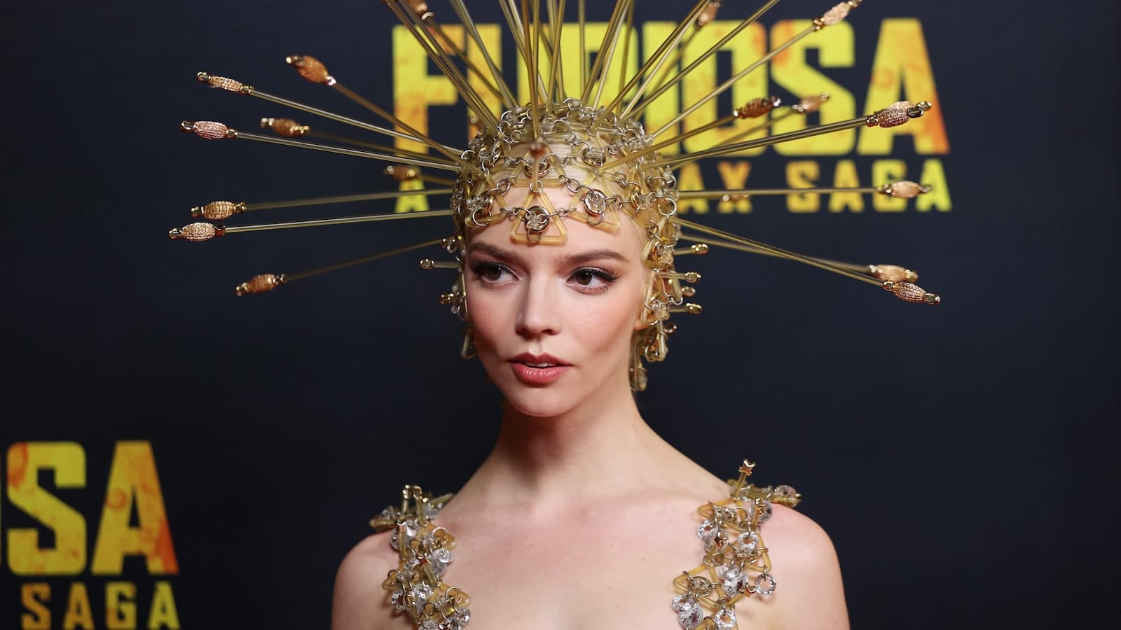 Anya Taylor-Joy strikes gold in dart-filled ensemble for 'Furiosa: A Mad Max Saga' premiere