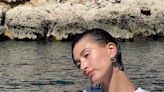 Hailey Bieber Paired Her Tiny String Bikini With a Wet White T-Shirt