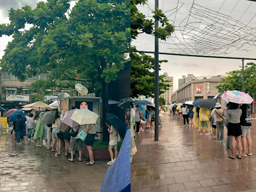 淋雨2小時排「手搖礦泉水」網見人潮：這世界瘋了