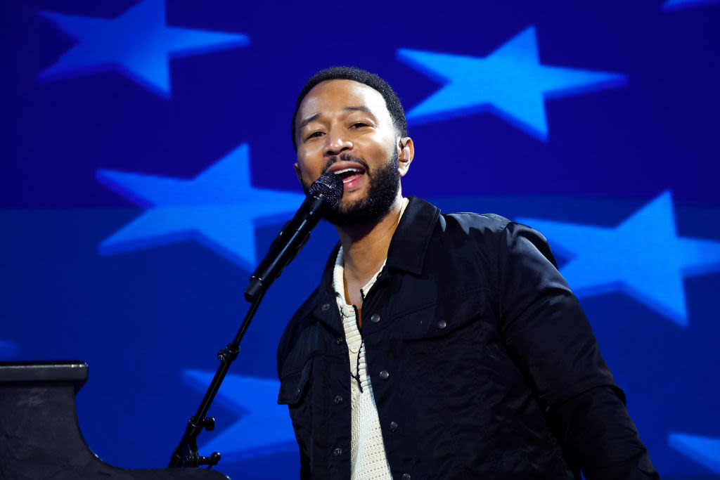 John Legend appearing on behalf of Harris-Walz campaign in Atlanta Monday