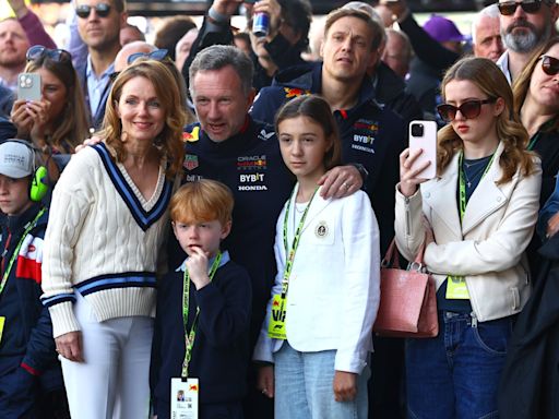 Geri Horner appears at Silverstone to support husband Christian after he is cleared in sexting scandal