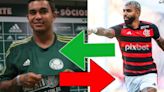 Gabigol e Dudu: possível troca polemiza entre torcedores de Flamengo e Palmeiras