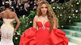 Shakira Wore a Sprawling, Sculptural Rose Cape by Carolina Herrera for the 2024 Met Gala