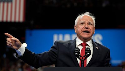 Walz asks crowd to picture Trump making a McFlurry as he woos working class in first solo speech