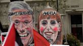 Keir Starmer and Angela Rayner given ‘vampire’ makeover at pro-Palestine protest