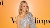 Gwyneth Paltrow Is a Vision in a Striped Cutout Gown at Veuve Clicquot’s Anniversary Party